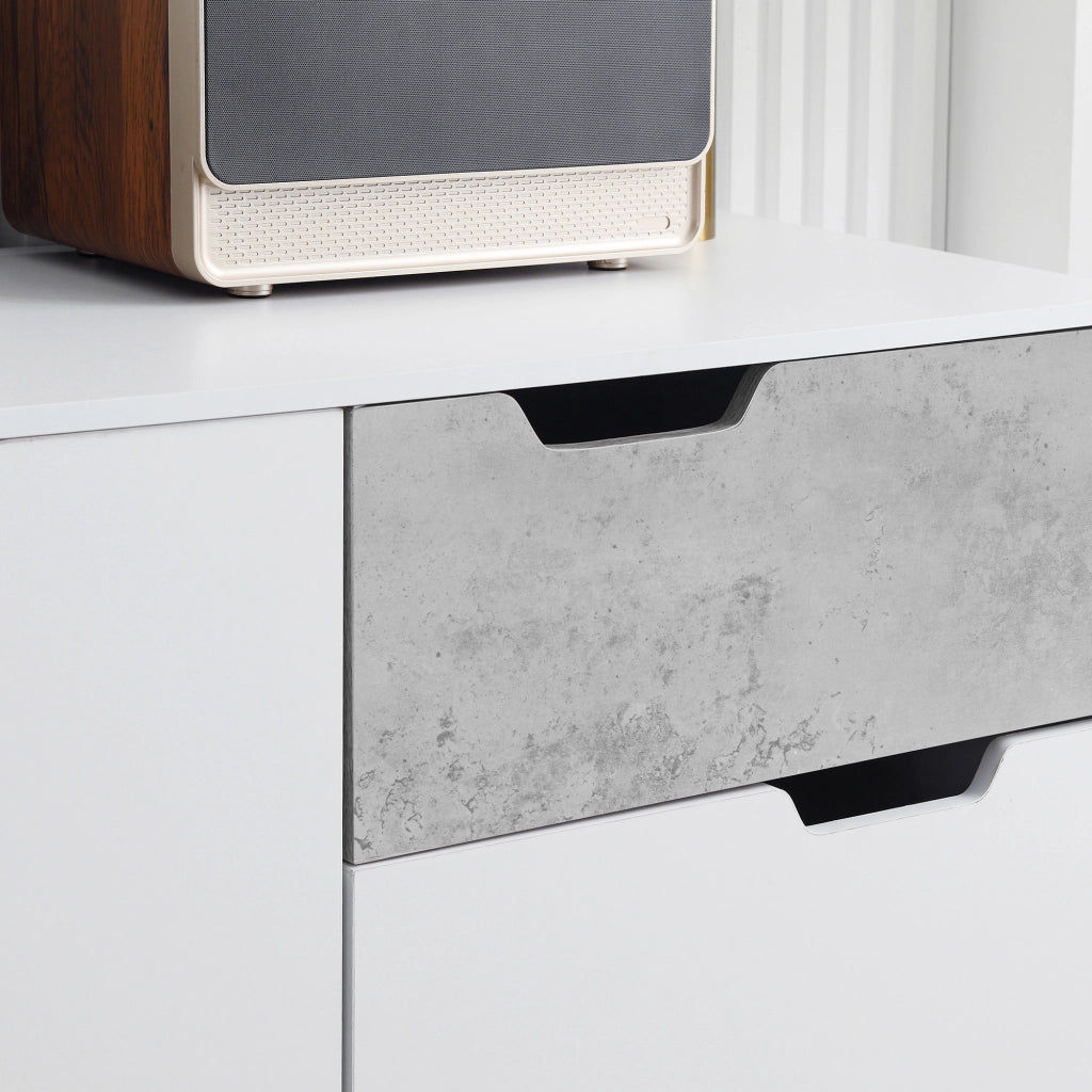Mobile Cucina con 2 Ante e Cassetto ¨C Zephmum ¨C 98x39x81,5 cm Bianco Grigio