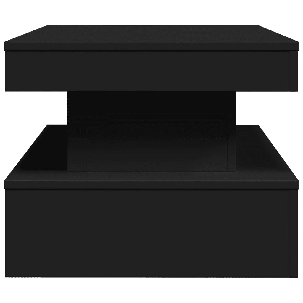 Tavolino da Soggiorno con Luci LED Nero 90x50x40 cm 839848