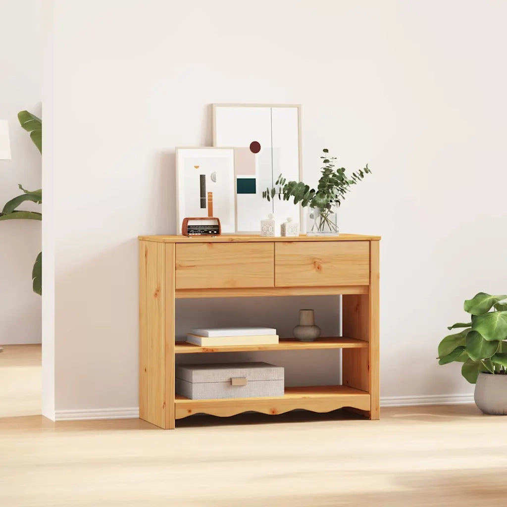 Tavolo Consolle | Tavolo d'Ingresso Drammen Rovere 89,5 x 37 x 73 cm Pino massello