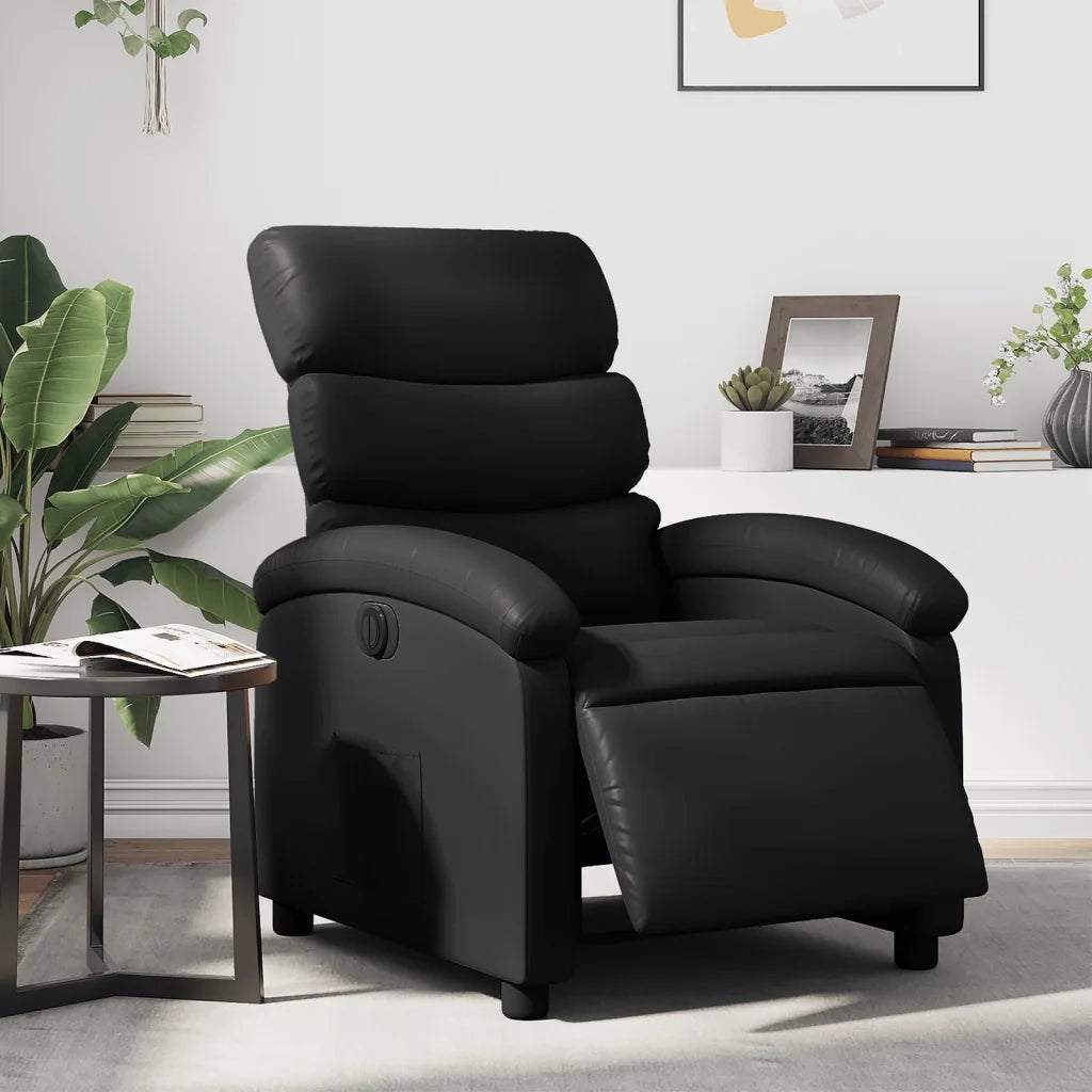 Divano Sedia-Poltrona Reclinabile Elettrica Nera in Similpelle 502700