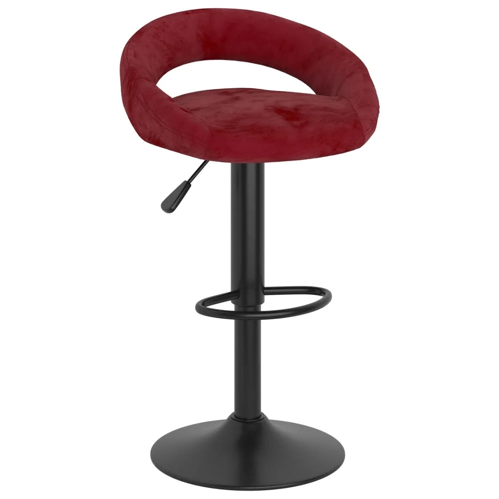 vidaXL Sgabelli da Bar 2 pz Rosso Vino in Velluto