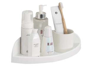 MENSOLA BAGNO ANGOLARE IN PP- - mm.227x227x71 - colore bianco - 3 pezzi AGLAIA