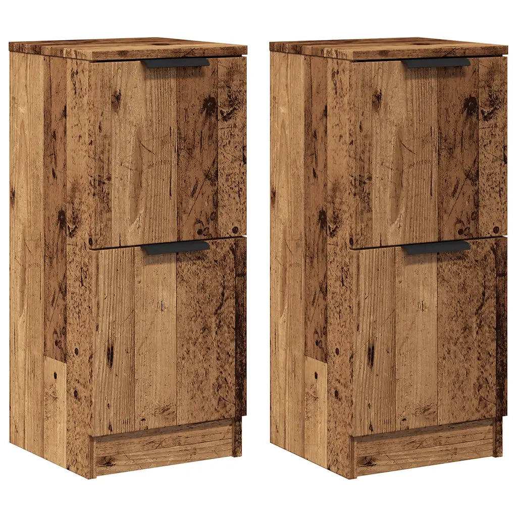 Credenze 2 pz Legno Antico 30x30x70 cm in Legno Multistrato