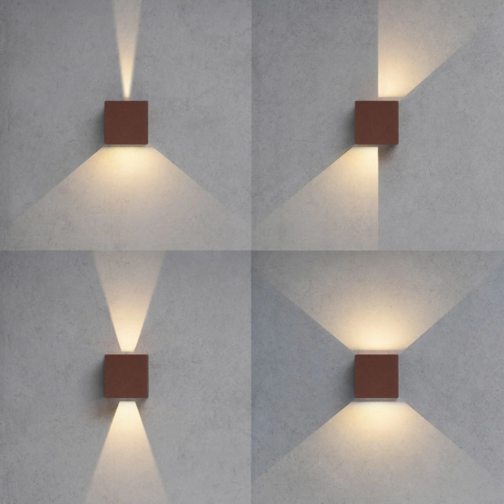 Applique led quadrata da parete con fascio regolabile colore antracite mod. Marbella