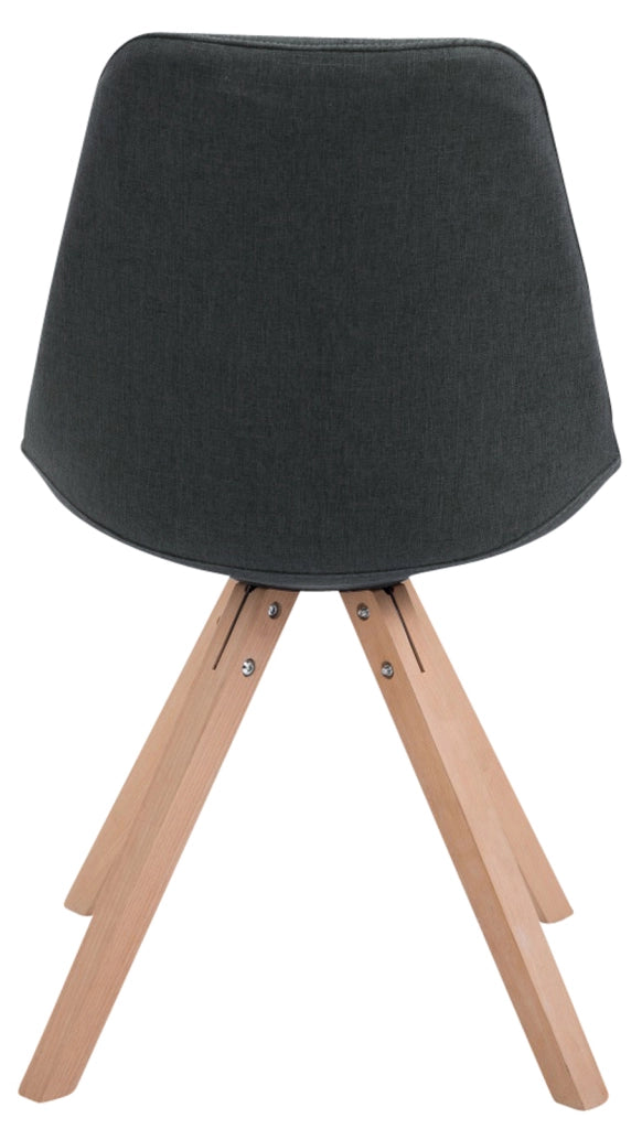 Set di 4 sedie per visitatori Toulouse Fabric Square grigio scuro,natura