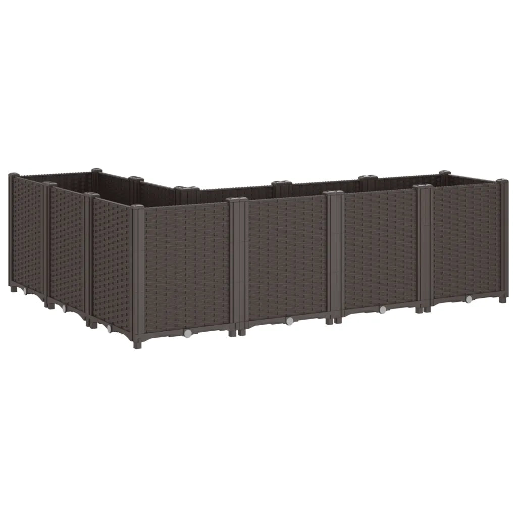 Fioriera | Cassetta per fiori | Vaso da Giardino Marrone 160x120x53 cm in PP