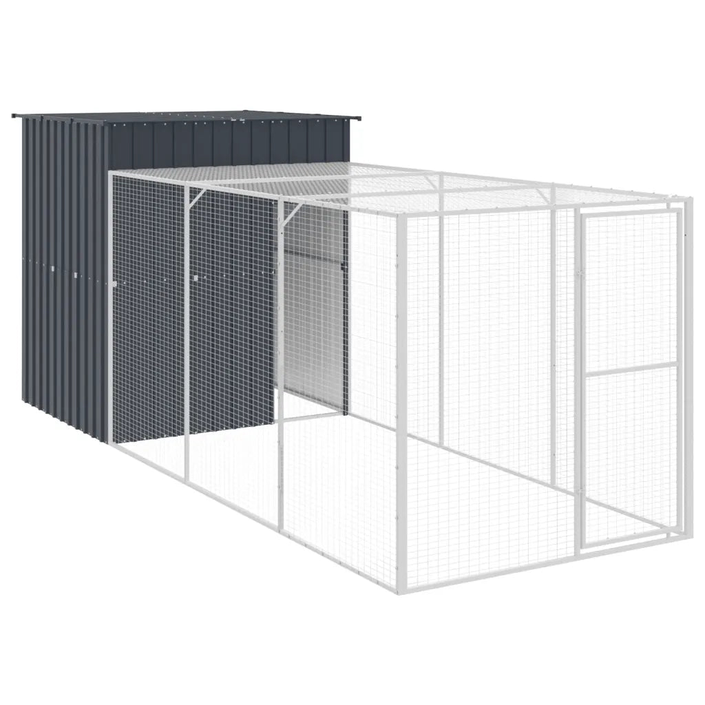 Pollaio con Area Corsa Antracite 165x455x181 cm Acciaio Zincatocod mxl 117700