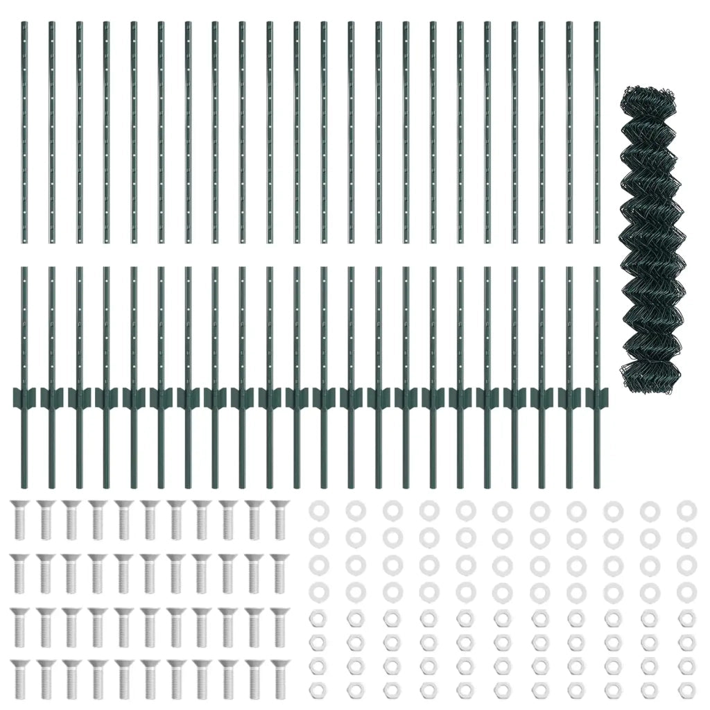 Recinzione a maglie con palo 25 x 1 m Acciaio rivestito in PVC 3336248