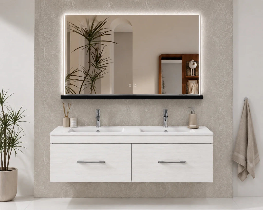 Mobile bagno con lavabo ORIGENBATH FLORENCIA senza specchio 120x45 cm 2 senos bianco nordico