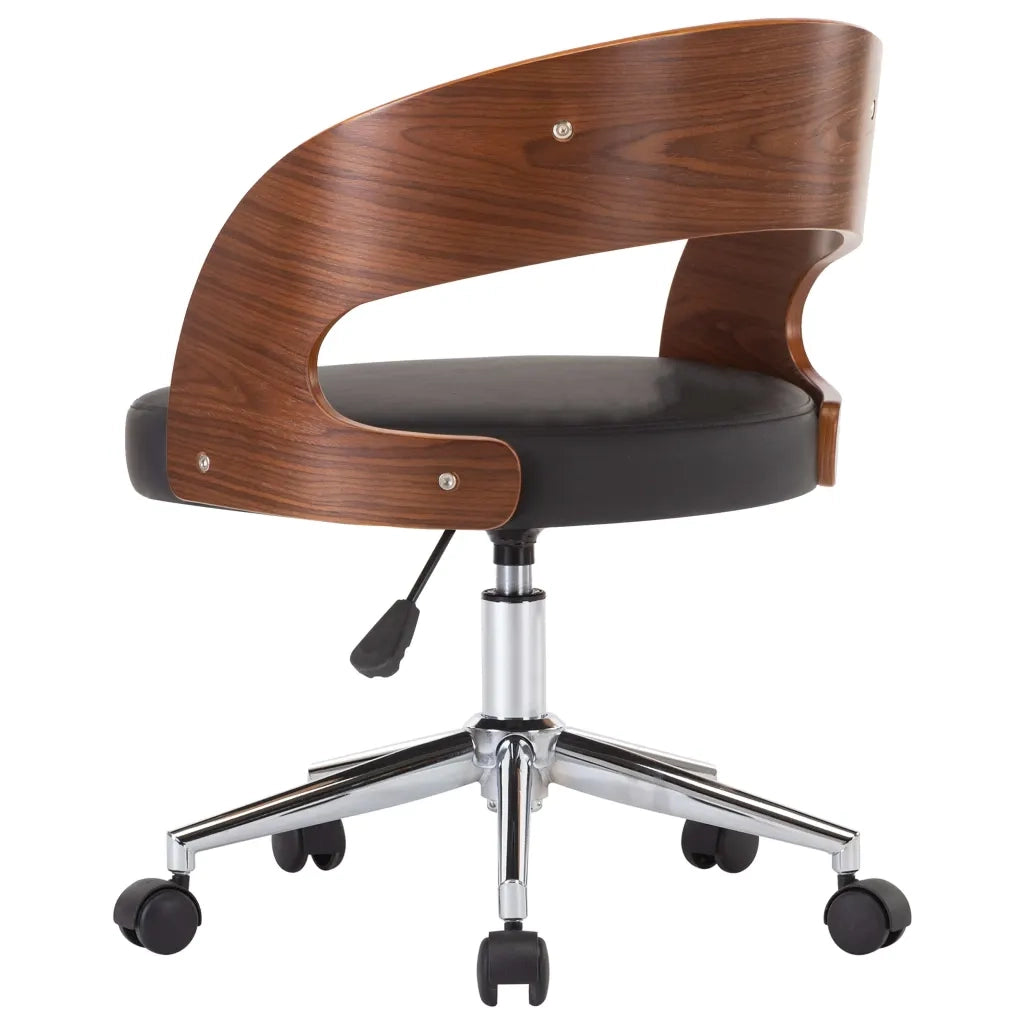 Sedie da Pranzo Girevoli 4 pz Nere in Legno Curvo e Similpelle cod mxl 29386