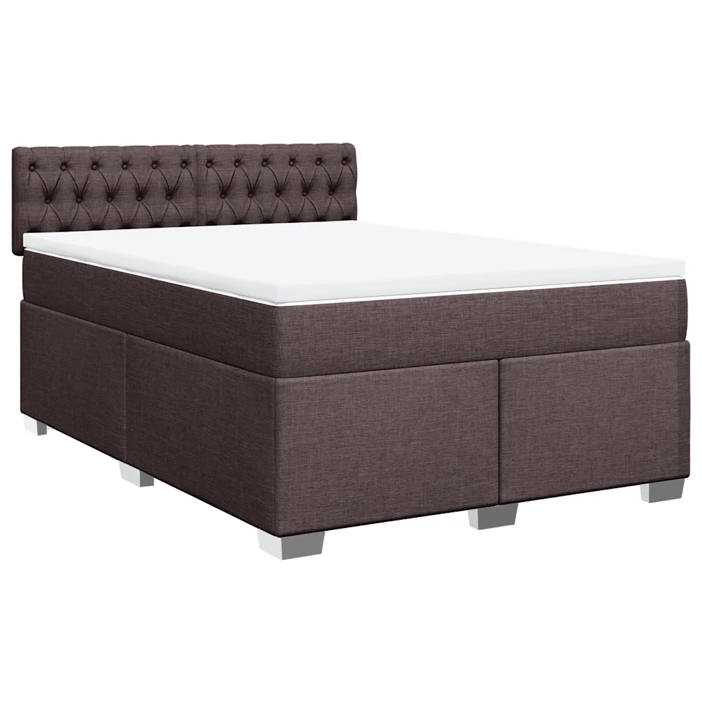 vidaXL Giroletto a Molle con Materasso Marrone Scuro 140x190cm Tessuto