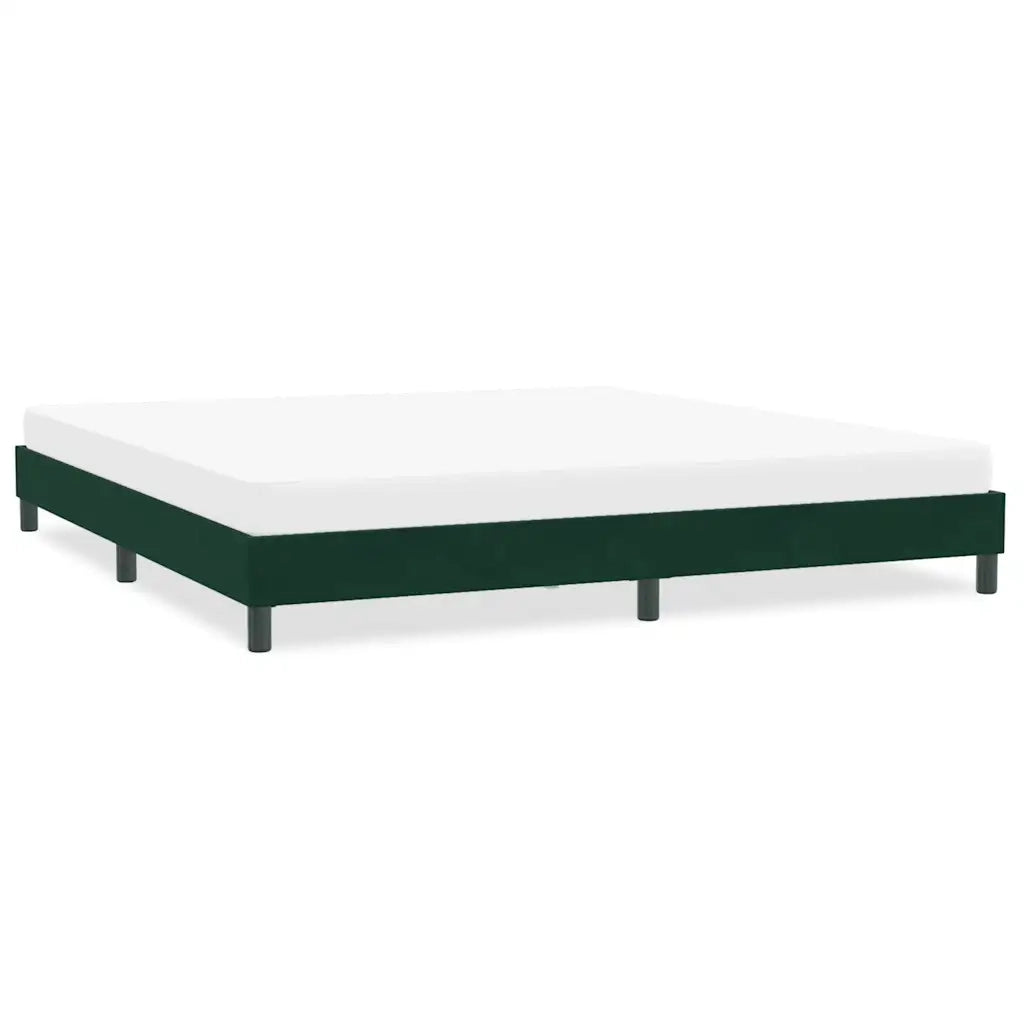 Giroletto senza Materasso-Struttura Letto Verde Scuro 200x220 cm in Velluto