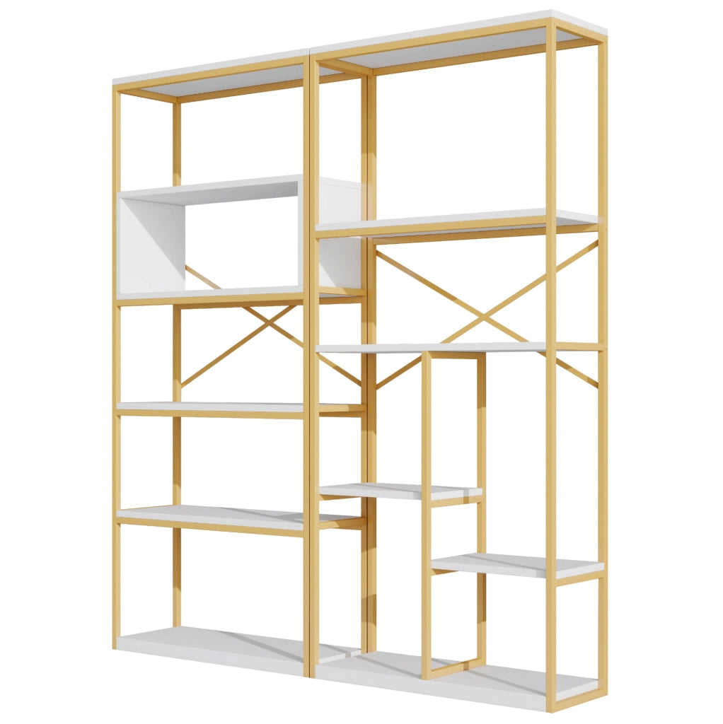 Libreria moderna 160x29,5x180 cm in MDF e metallo