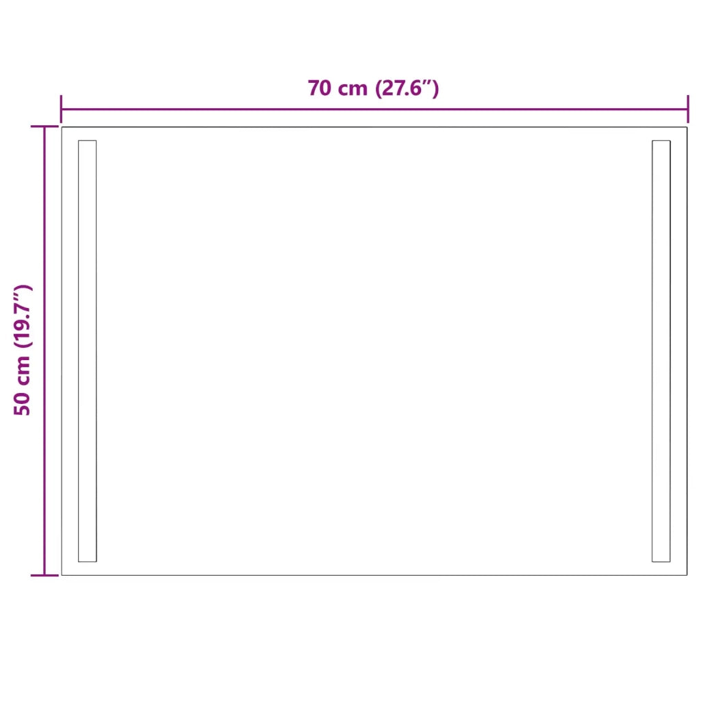 Specchio da bagno LED Trasparente 70 x 50 cm vetro temperato 42045796