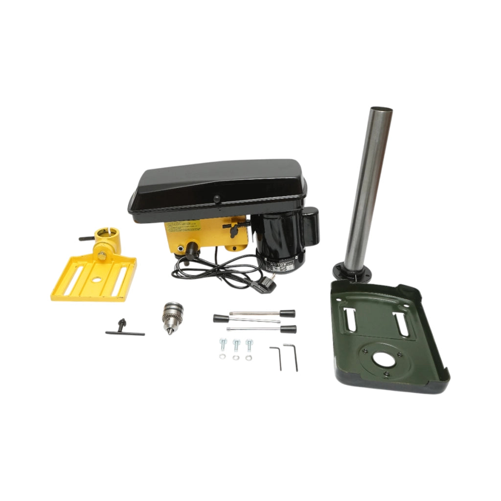 Trapano a colonna Crownman da 350 W, 220 V, 5 velocità da 620 a 2620 giri/min, mandrino da 13 mm