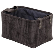 Set di 6 Cesti porta tutto Micol Grigio Scuro 33x23x18cm Velluto A Coste