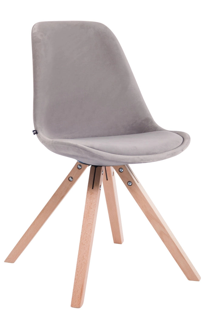 Sedia Toulouse in velluto gambe quadrate grigio,natura