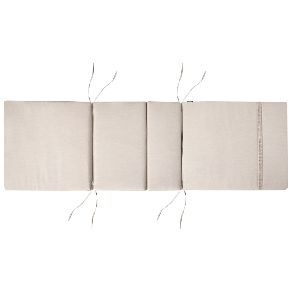 Lettino Prendisole Regolabile con Ruote Legno Acacia e Cuscino beige chiaro resistente agli agenti atmosferici reclinabile con ruote