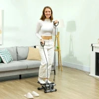 Mini stepper con bande di resistenza, display LCD e pedali antiscivolo, 41 x 30,5 x 18,5 cm, grigio