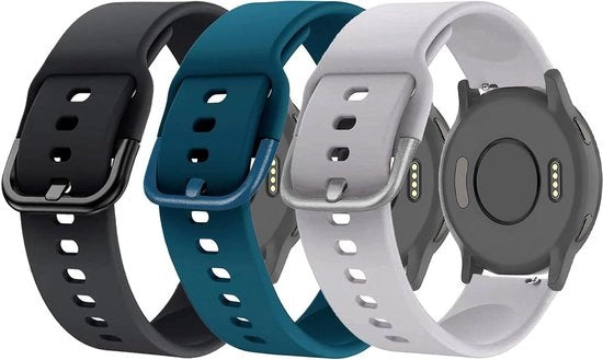 Cintura Orologio Sportiva da Sostituire 18 mm per Orologi Garmin - Set di 3 - Silicone morbido - Adatto per Signore e Signora - Adatto per Diversi Modelli