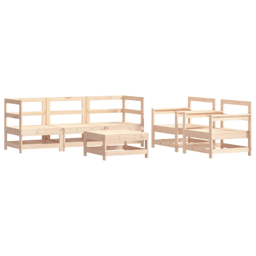 Set Divani da Giardino 6 pz con Cuscini in Legno Massello 3185815