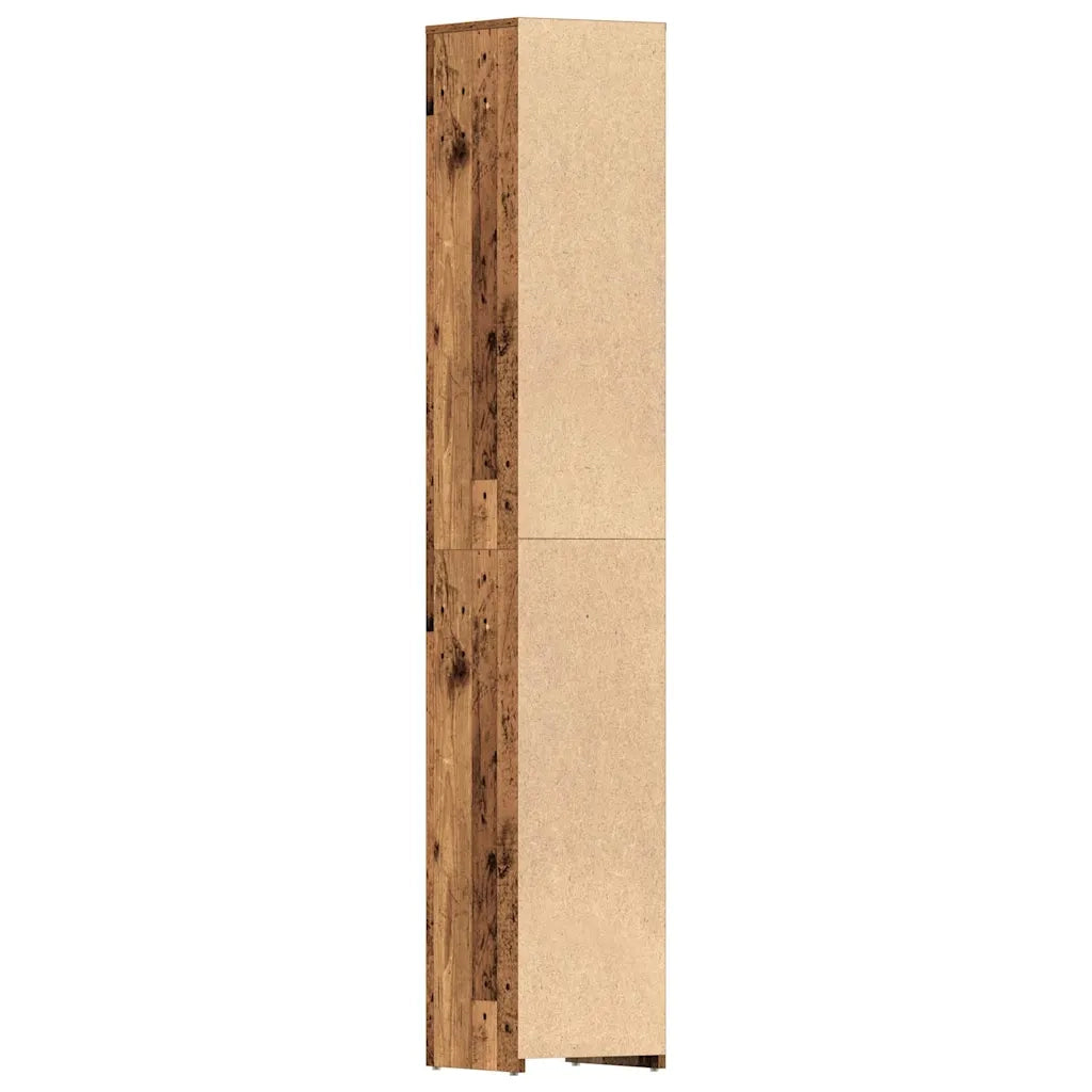 Mobiletto da bagno con vano contenitore 30 x 30 x 183 cm facile da pulire design effetto legno anticato 02_0051249