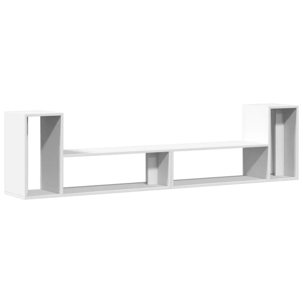 Mobili TV a Parete 2pz Bianchi 100x30x50cm in Legno Multistrato 840793