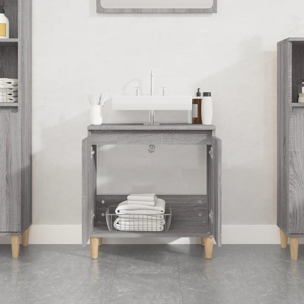Mobile Lavabo | Armadio Lavabo Grigio Sonoma 58x33x60 cm in Legno Multistrato