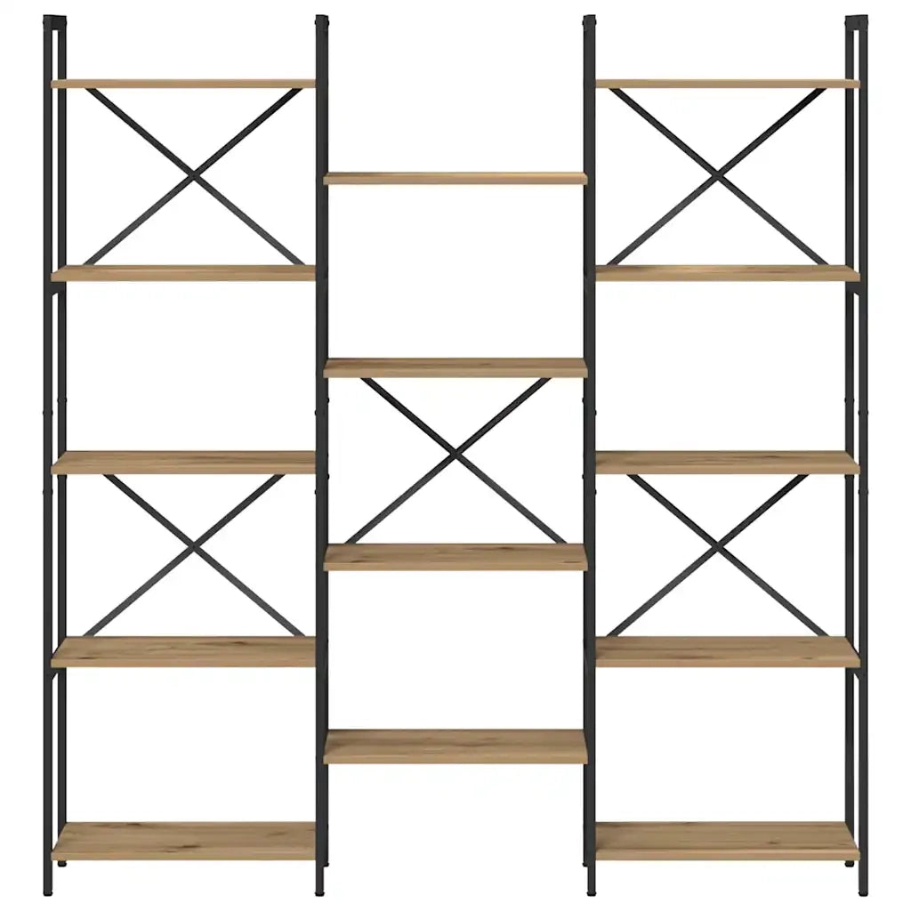 vidaXL Libreria rovere artigianale 156 x 25 x 167.5 cm