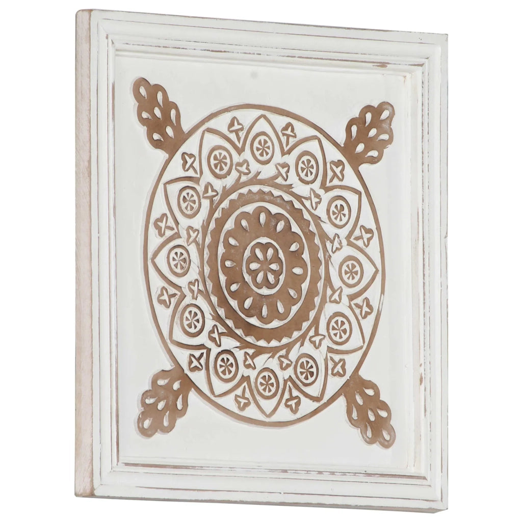Decorazione artistica 2 pz Marrone e bianco 40 x 40 x 1,5 cm CFW7931483