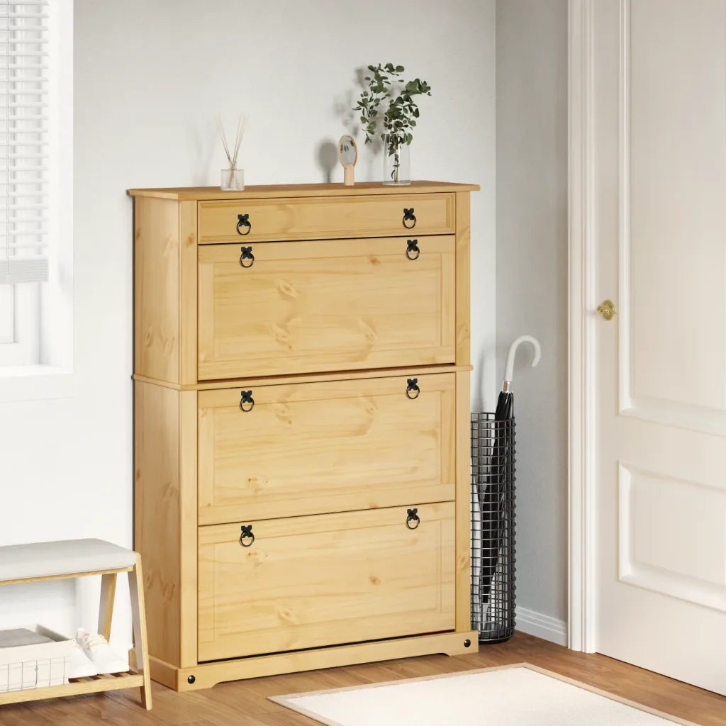 Scarpiera | Mobile per scarpe Corona 99x32x138 cm in Legno Massello di Pino