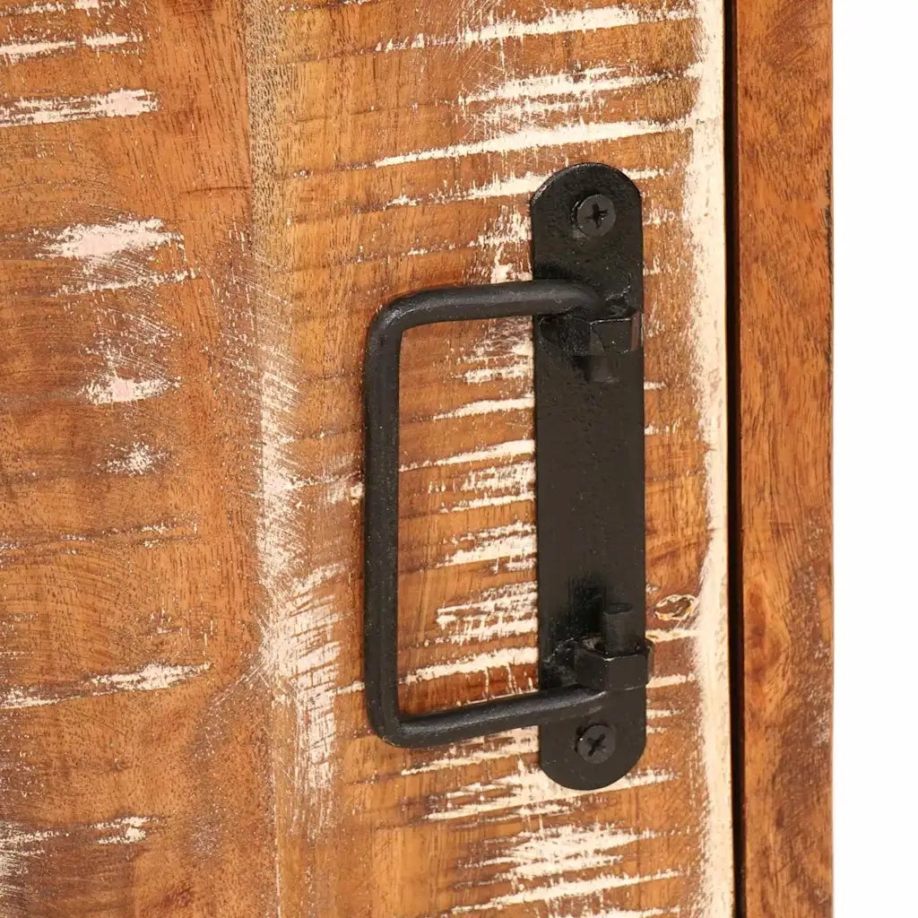 Comodino-Tavolino da notte Marrone 35 x 33 x 48 cm Legno Solido Recuperato