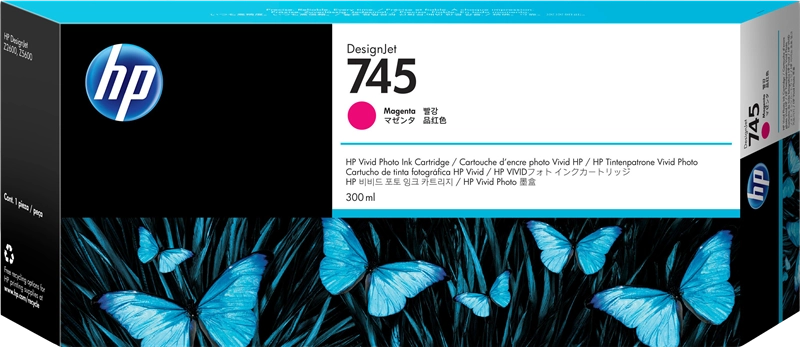 HP Cartuccia Inchiostro Magenta DesignJet 745, 300 ml