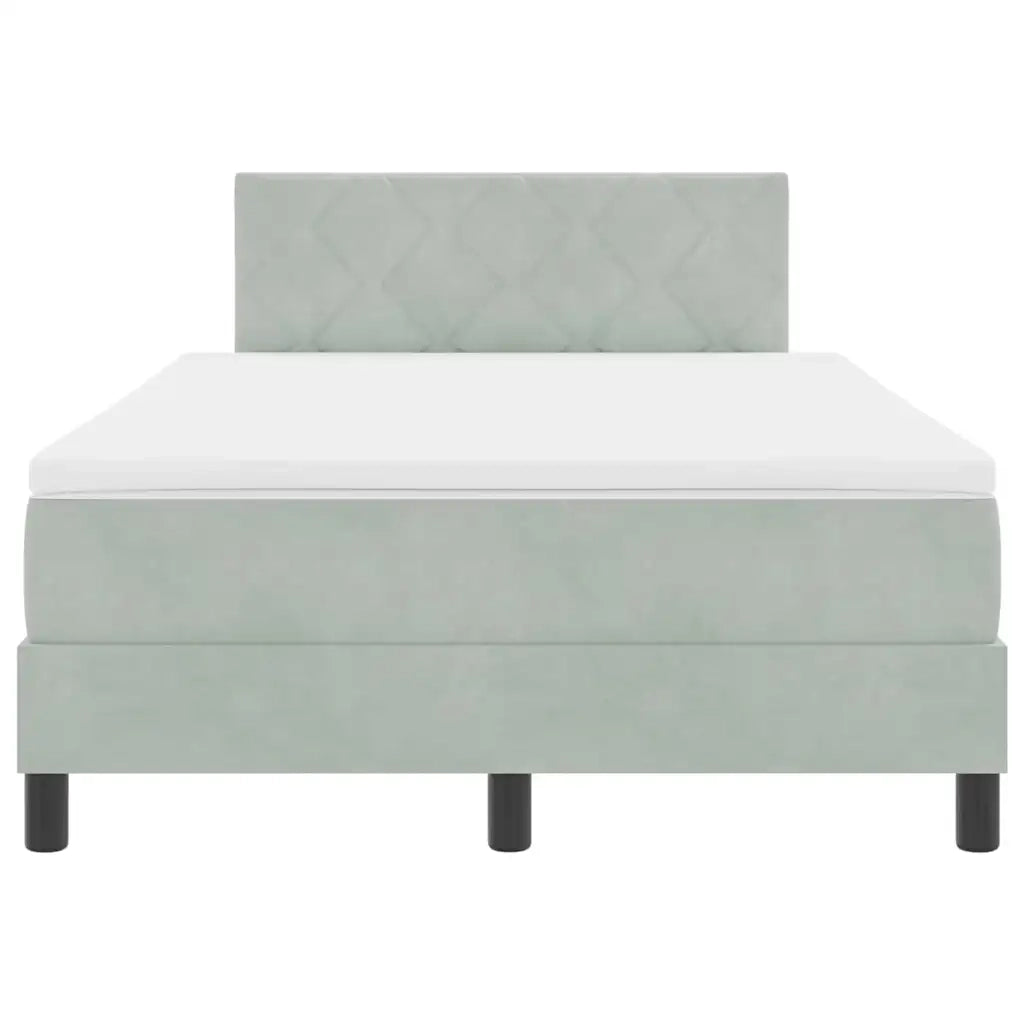 Letto a Sorgente LED con led Grigio chiaro 120 x 200 cm Velluto 3342710