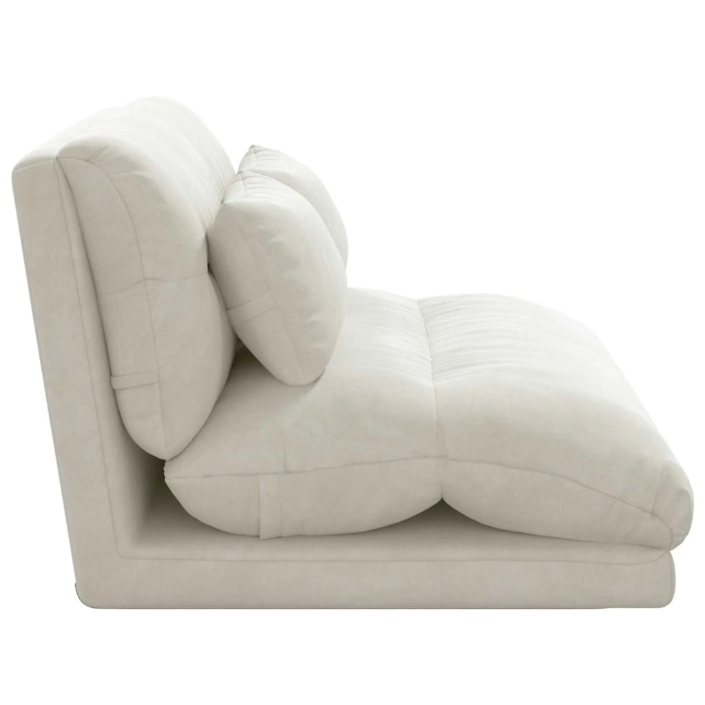 Sedia da Pavimento Crema 110 x 82 x 55 cm Velluto 42028216