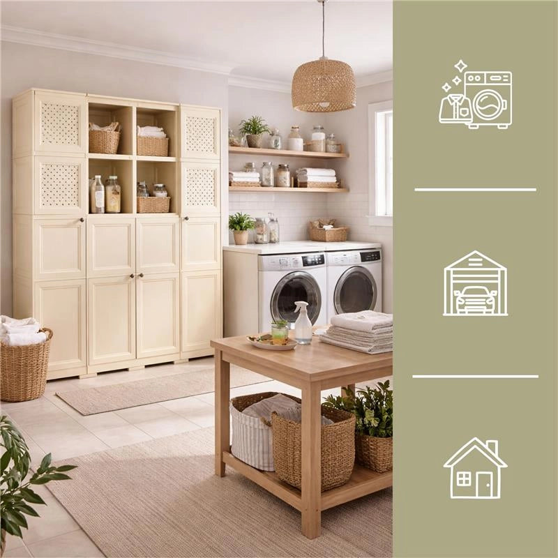 ARMADIO 4 ANTE ANGORA 157X43X164 CM CON 4 RIPIANI – MOBILE ALTO CONTENITORE PER ORGANIZZAZIONE CASA E ZONA GIORNO