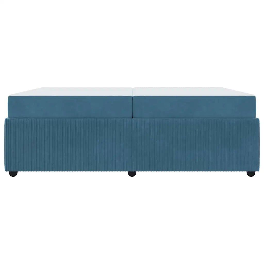 Struttura del letto con materasso Blu 200 x 200 cm Tessuto