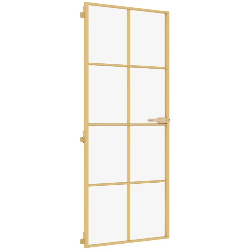 Porta Interni Sottile Oro 93x201,5cm Vetro Temperato Alluminio