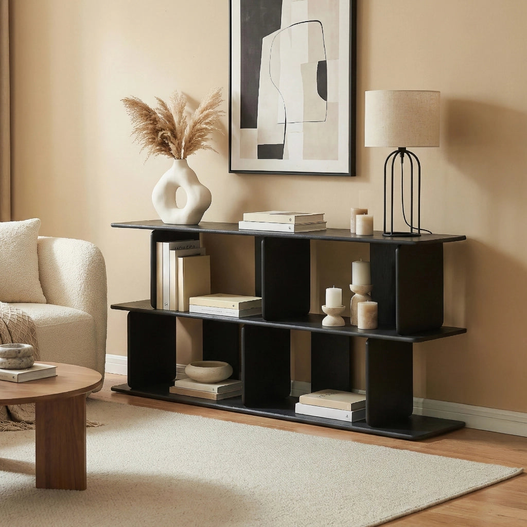 Scaffale da Terra Gäljami con 4 Scomparti Aperti 160 x 35 x 74 cm - Nero [en.casa]