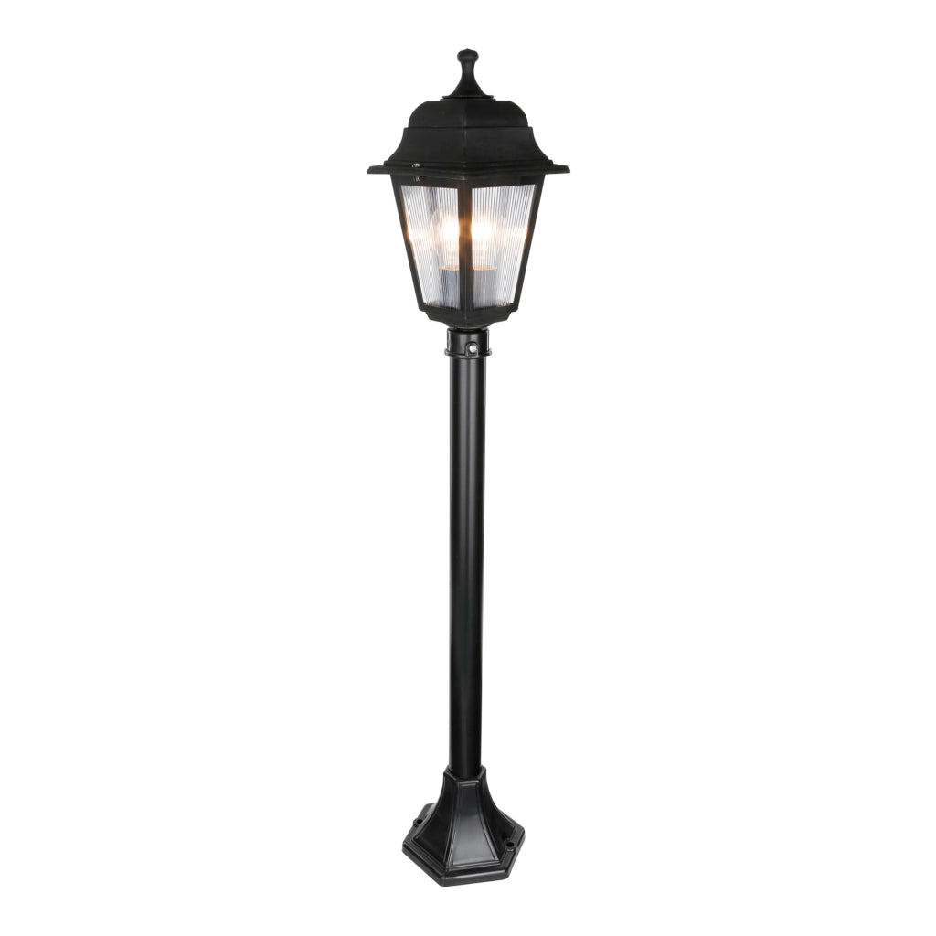 Lampada a Stelo per Esterno 'Keighley' Lampada da Terra con Lanterna a Protezione IP44 - Nero  [lux.pro]