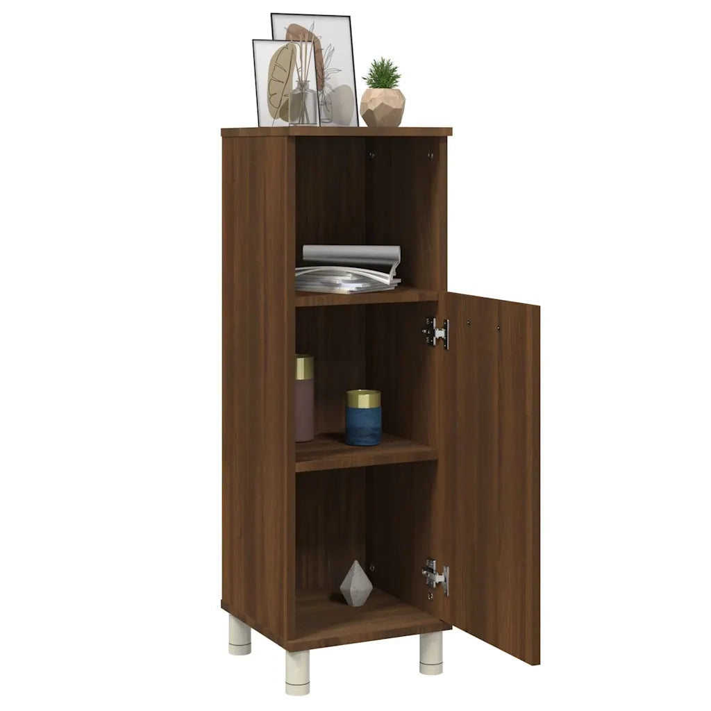 Armadietto Bagno | Armadio da bagno Rovere Marrone 30x30x95cm in Legno Multistrato
