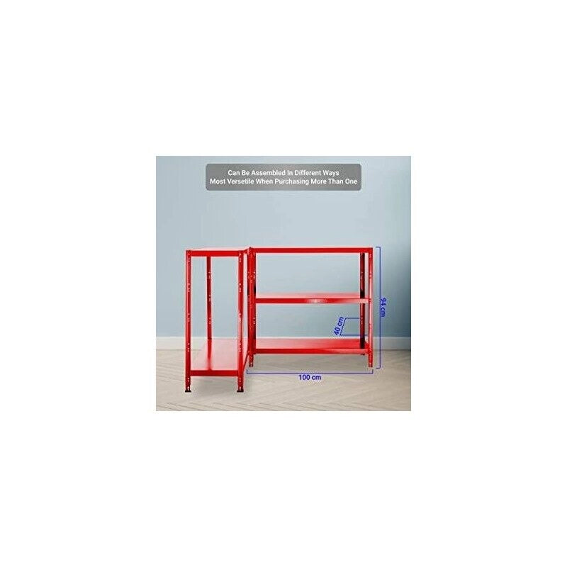 SCAFFALE IN METALLO ROSSO ETTORE KIT BULLONI 100 X 40 X H 187 CM 5 RIPIANI