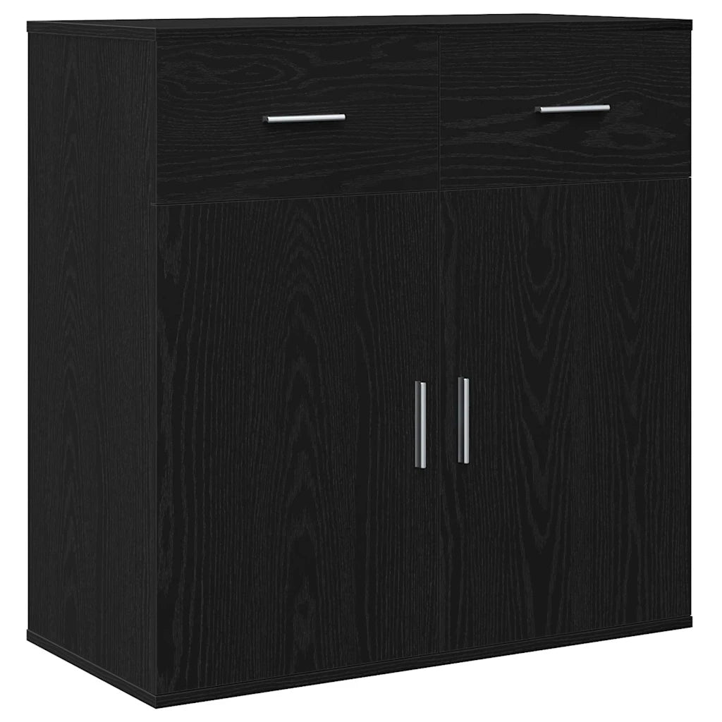 Credenza Rovere Nero 78 x 38 x 80 cm Legno multistrato 871677
