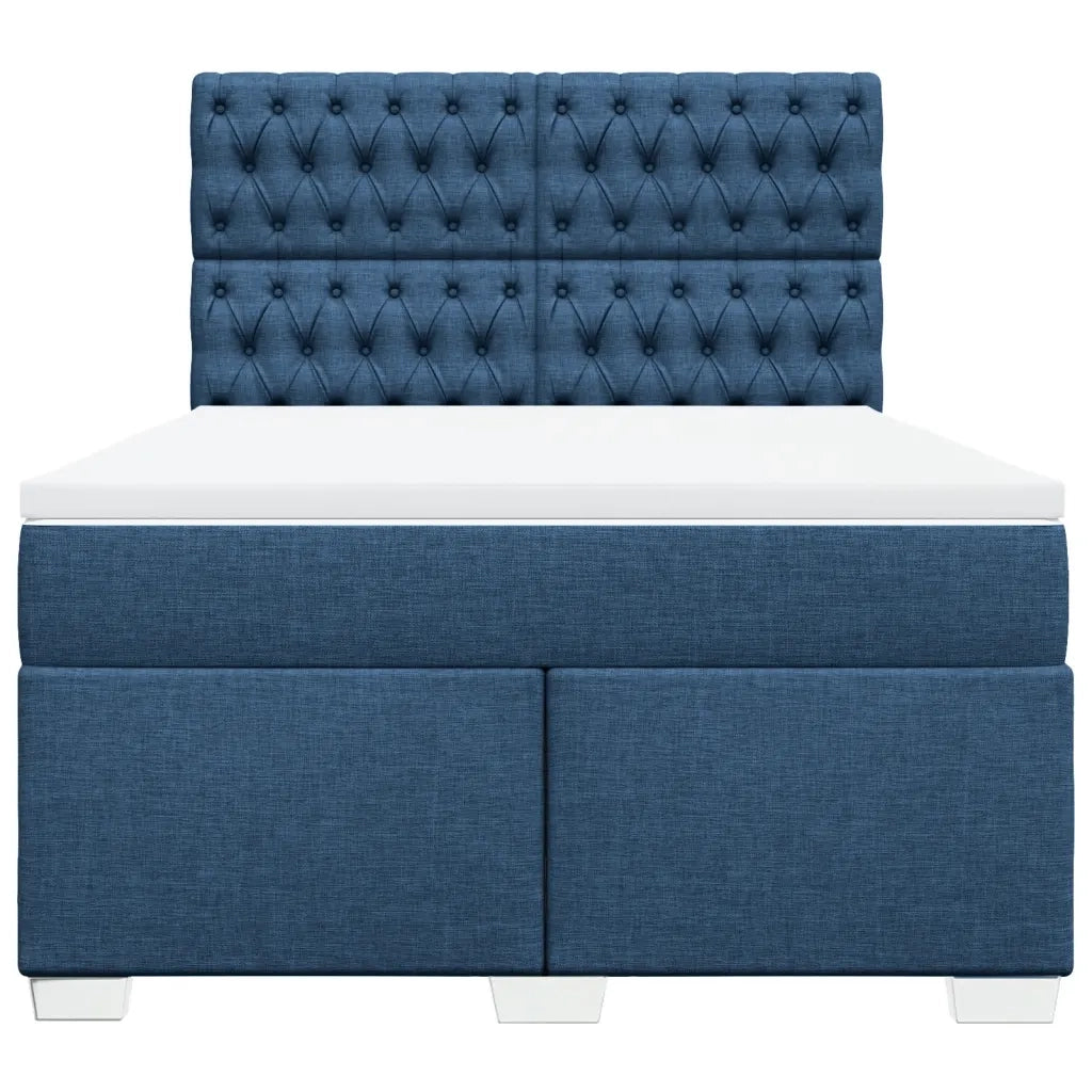 Giroletto a Molle con Materasso Blu 140x190 cm in Tessuto