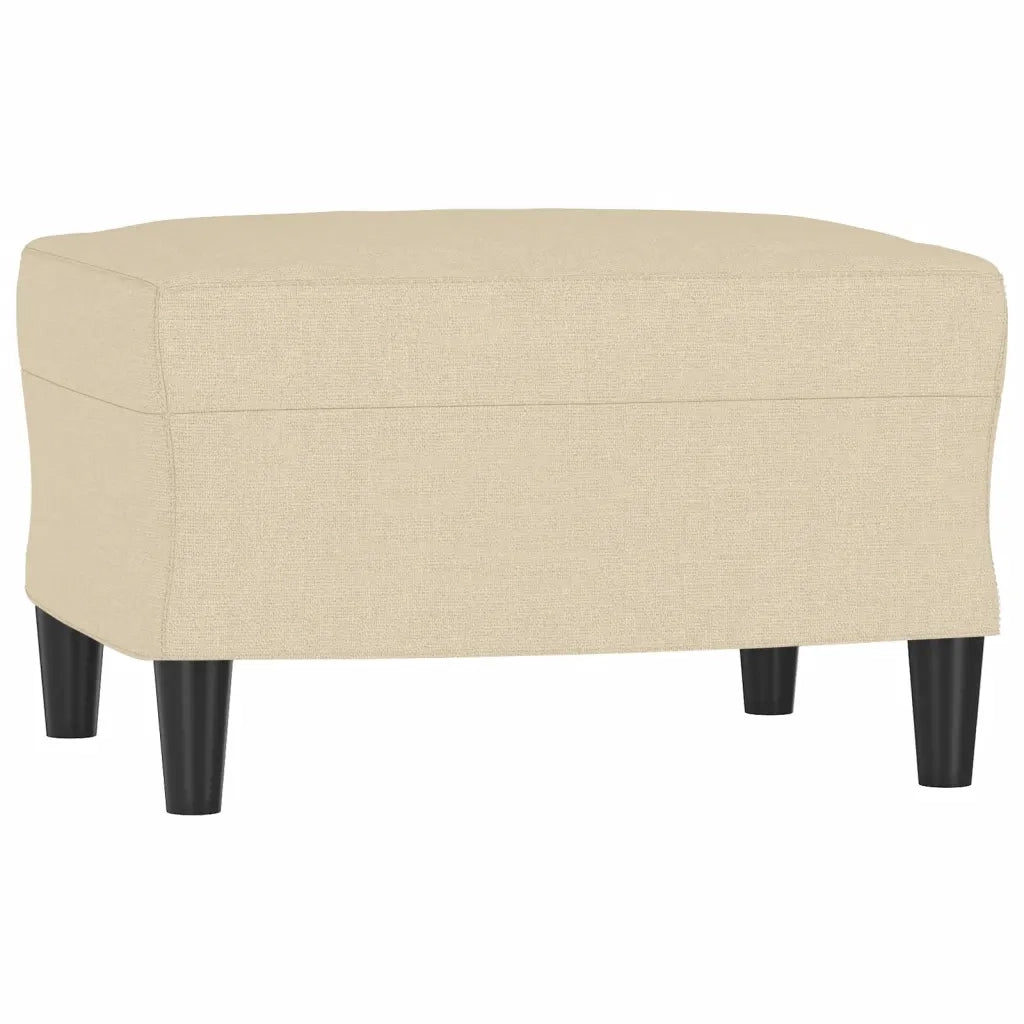 Divano a 3 Posti con Poggiapiedi-Sofa 3 Posti con Poggiapiedi Crema 180 cm in Tessuto 264890