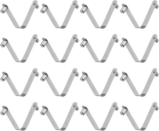 Clip per pedale telescopico a doppia testa con serraggio - 16 pezzi - diametro 6 x 8,5 x 49 mm - corrosione resistente - con foro circolare
