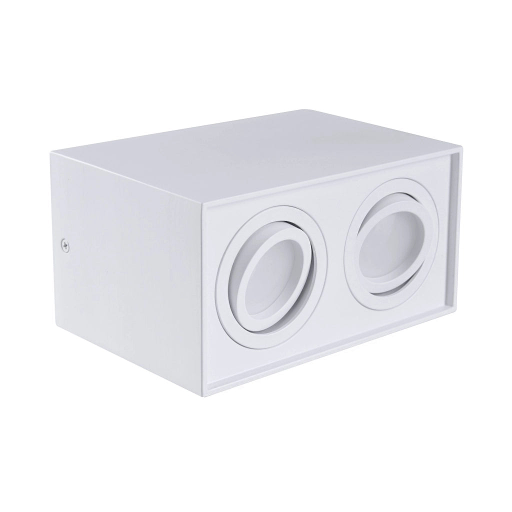 Plafoniera spot superficie quadrata bianca 2xGU10 Polux