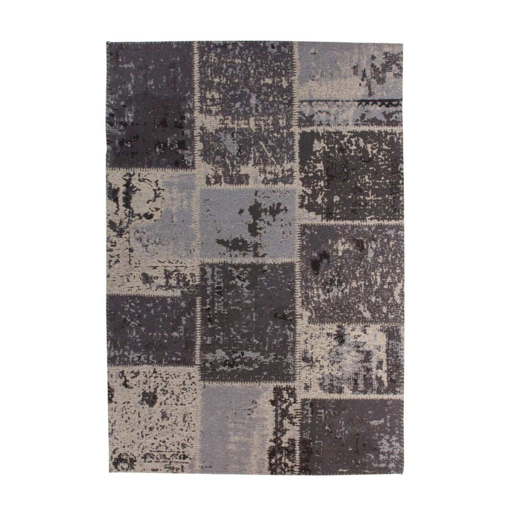 Tappeto Matrix 100 in Cotone Patchwork Nero e Grigio