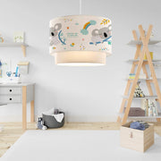 Lampada a Sospensione Lurgan per Cameretta Decorato con Koala - Bianco lux.pro
