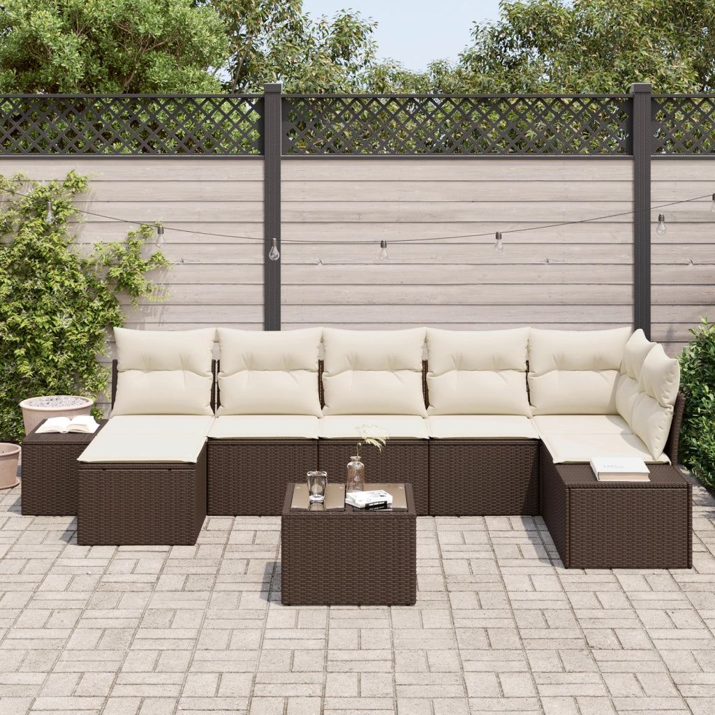Set di SofÃ  da Giardino 7 pezzi con Cuscini Grigio Polyrattan